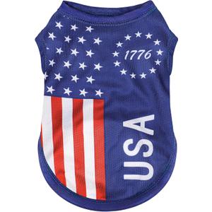 American Flag Inspired Dog Vest: Perfect Dog Shirt, Ideal Tank Top for Everyday Wear, Independence Day Celebrations Quality Materials for a Cute and Stylish Look Blue USA XS