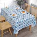 Heavy Duty Vinyl Tablecloth with Flannel Backing Waterproof Oil-Proof Plastic Table Cloth Stain-Resistant Wipeable Rectangle or Square Table Cover for Indoor and Outdoor (Floral Vine,60x84 Inch)