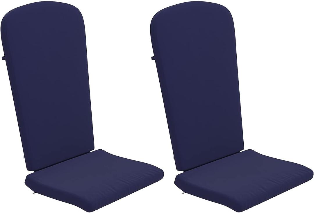 Flash Furniture Charlestown Set of 2 Adirondack Chair Cushions - Blue Fabric Cushions - 2" Thick Padding - Indoor/Outdoor - Patio Chair Replacement Cushions