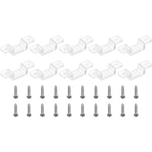 PATIKIL LED Strip Light Clips, 100 Pack Mounting Bracket Fixing Clips Clamp Holders with Screws for 11mm-14mm Neon RGB Light Cable Ribbon, Translucent