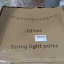 NUERPO 10 Pack String Light Poles,Metal Poles for Hanging Outdoor Light Strings,10 Pack 10 FT Light Poles Stand for Outside Garden,Patio,Wedding,Backyard,Deck,Party