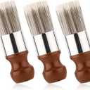 Tinoaly 3pcs Salve Brushes for Leather Furniture, Soft Nylon Bristles Wood Repair Clean Cleaner Brushes Gentle Polish & Wax Applicators for Home Leather Cleaning