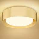 AUTELO Gold Flush Mount Ceiling Light, 16" 5CCT Ceiling Light with Frosted Glass in Gold Finish for Bedroom, C3336-40 BRZ LED