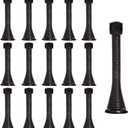 17 Pack Spring Door Stops Flexible Heavy Duty Spring Door Stopper with RustProof Screw Rubber Bumper Tips (Black)