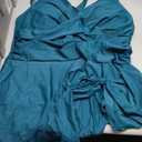 Blooming Jelly Women Plus Size Swimsuit One Piece Swim Dress Tummy Control Bathing Suits Criss Cross Modest Swimwear, Teal 4XL