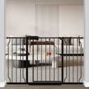 Fairy Baby Extra Wide Baby Gate 48-53 Inch Wide, Walk Through Pressure Mounted No Drill for Doorways, Long and Large Tension Gate for Pet and Kids, Black