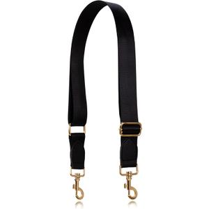 Allzedream Wide Purse Strap Replacement Crossbody Shoulder Bag Adjustable Leather Ends (Black Gold Leather)