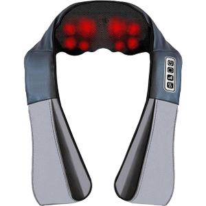 Neck Massager with Heat, Shiatsu Shoulder and Back Massager, Electric Kneading Back Massager, Massage Pillow for Deep Tissue, Birthday Day Gifts for Husband, Wife, Dad, Mom, Women & Man