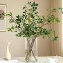 4Pcs Artificial Greens Branches for Vase, 27" Faux Twigs Tree Stems, Fake Plants Tree Branches for Home Decor, Fake Ficus Twigs for Office Wedding Shop Vase Fillers Banquet Decoration