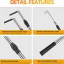 EXJIOTA Truck Cargo Grabber, 6FT Truck Cargo Retriever Telescoping Pole with Two Hooks, Truck Grabber Reach Tool for Pickup Truck Bed Grabber Heavy Duty Truck Accessories