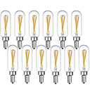 Beonllay Dimmable T6 LED Bulbs 25W Candelabra Bulbs 3000K Soft White, Clear Vintage 2W E12 LED Filament Edison Chandelier Light Bulbs with Decorative, 12 Pack