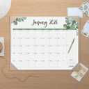 Large Desk Calendar 2026 with Desktop Mat, Cabbrix Desk Pad Calendar 22 x 17 Inch Covering January 2026 to June 2027 for Home Office and School, Leaf