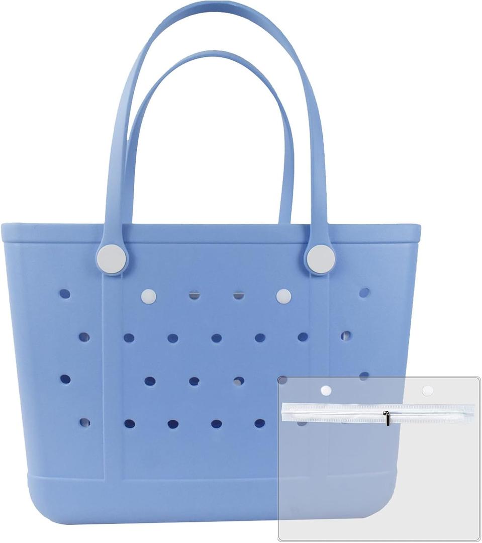 Juyeesm X Large Beach Bag, Oversized Rubber Beach Bag, Washable Open Tote Bag Durable Tote Travel Bags
