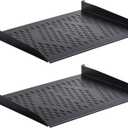 1U Cantilever Universal Rack Shelf - 14in Deep  Rackmount Shelf for 19 AV/Network Equipment Racks  55lbs Capacity - 2Pack