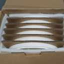 Sweese Porcelain Flat Dinner Plates Set of 6, 10.5 Inch High Edge Dish Set - Dishwasher, Microwave, Oven Safe, Scratch Resistant, Kitchen Serving Dishes - Elegant White Glaze