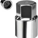 Eponcia Wheel Lock Key Lug Nut Key Locking Lug Nut Removal Tool for Toyota Lexus Tacoma Senna, Security Nuts Socket Wrench Anti-Theft D-Wheel Locking Nuts Socket Adapter Installation & Removal (Silver