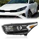 TODO Headlight Assembly Compatible with 2022 2023 2024 Kia Forte FE LX LXS, Halogen Headlamp w/o LED DRL KI2502254 92101-M7500, Left Driver Side