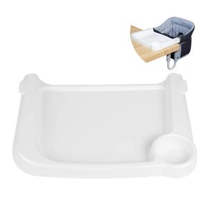 Fast Dining Tray, Indispensable Accessory for Hook on High Chair- Make Meal Easy for Child, Removable Dining Tray - Easy to Carry and Install, Non Slip/Space Saver/Reusable, White