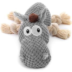 Dog Toy, Large Dog Squeaky Toys, Stuffed Animal Dog Plush Toy for Puppy, Small, Middle, Large Dogs (Donkey(Grey))