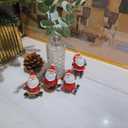 Christmas Miniature Figurines, 4PCS Mini Christmas Santa Claus Ornaments Christmas Miniature Ornament Resin Santa Figurines for Xmas Santa Claus Decoration Christmas Party Supplies