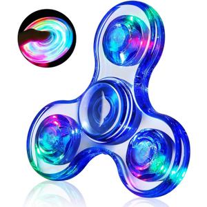 Fidget Spinner for Kids Adults, Light up Sensory Fidget Toys for Kids 4-8-12, Classroom Prizes LED Glow in The Dark Hand Spinner for ADHD Autism Toys Boys Girls 3-5 Teen Boy Gifts Kids Mini Fidgets (Blue)
