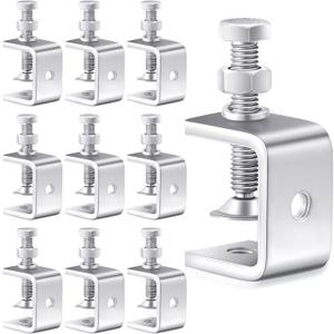 Lounsweer 20 Pcs Stainless Steel C Clamps Heavy Duty 1 3/16 Inch Mini Tiger Clamp with Stable Wide Jaw Opening Small Screw Clamps for Metal Working Mounting Woodworking