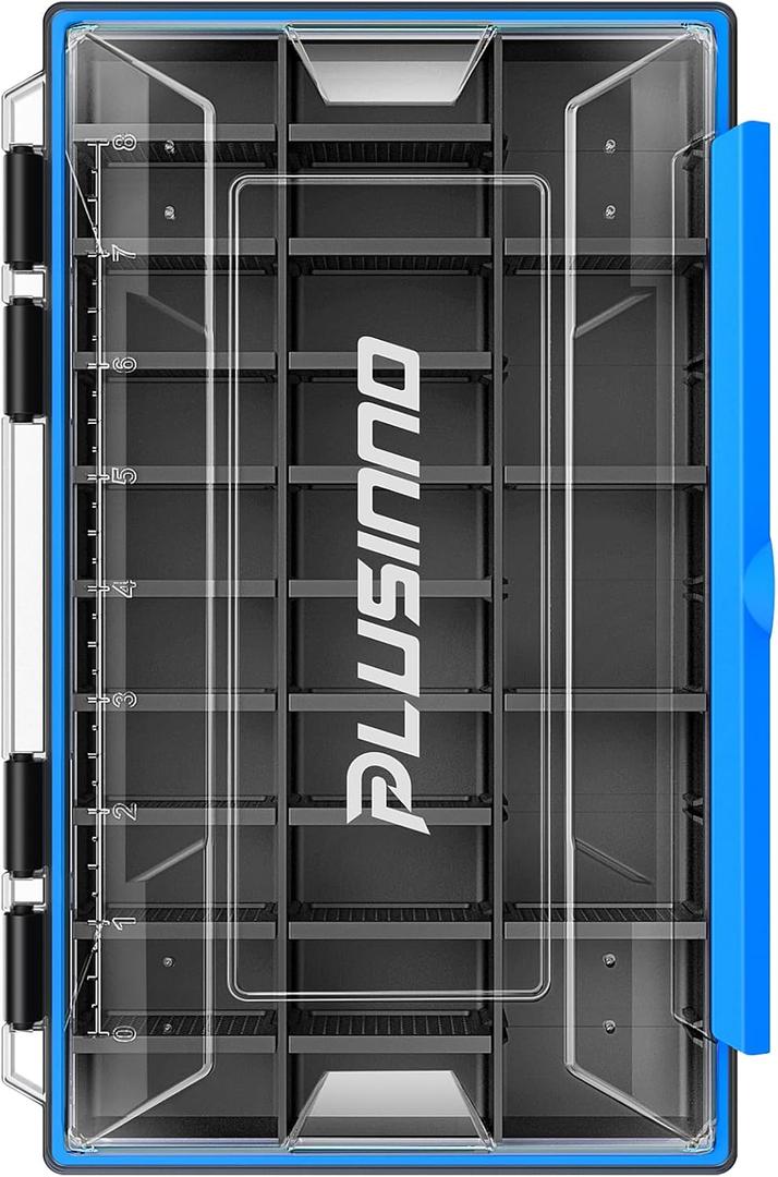 PLUSINNO Tackle Box Organizer, 1/2 Packs Waterproof Tackle Trays, Fishing Tackle Box with Removable Dividers, Fishing Box Tackle Trays and Terminal Tackle Storage