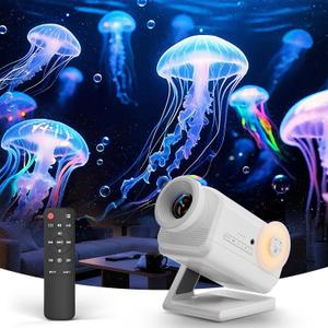 Rossetta 3D Projector, Mini HD 3D Galaxy Projector with Bluetooth Speaker & Remote, 1/2H Timer, 60 Themes, Night Light for Kids Bedroom, Room Decor, Birthday & Christmas Gifts for Adults, Girls, Boys (White)