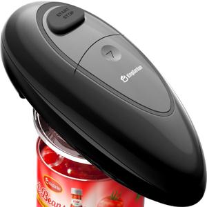 Effortless One-Touch Electric Can Opener, Safety Automatic Can Opener with Smooth Edge Fits All Cans Sizes, Battery operated Can Opener for Seniors with Weak Hands,Arthritis (black)