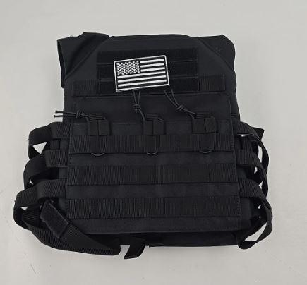 Black Tactical Style Plate Carrier Rig 