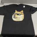 Shiba Inu T-Shirt Meme Doge Deal With It Pixel Glasses Tee T-Shirt, Black, M