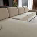 OHSIO Sectional Couch Covers, Wear Resistant Stretch Sofa Covers Washable Soft Couch Cushion Covers Anti Slip Furniture Protector Sofa Slipcovers for Pets (2 Pieces 2 Seaters Cover, Light Brown)