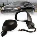 Left Driver side Mirror Fits 2012-2015 Honda Civic with Power Glass Non-heated Without Turn Signal Light Replaces 76252TR0A01 (3 Pins)