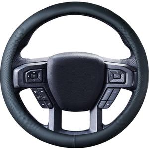 Car Steering Wheel Cover for Ford F-150 F-150 Lightning Super Duty Mustang Mach-E Explorer Escape Ranger Bronco Maverick, Universal Standard Size 14.5-15 inch Black Car Wheel Protector