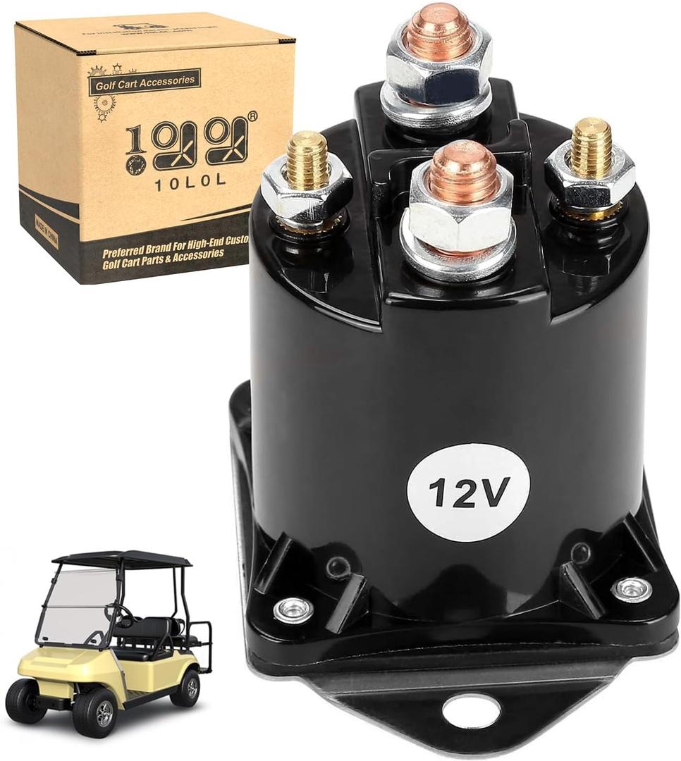 10L0L Golf Cart 12V Solenoid for Club Car DS & Precedent Gas 1984-up, Replace OEM 1013609 1117