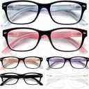 3 Pack Reading Glasses for Women Men Blue Light Blocking Spring Hinge Computer Readers, Anti Eyestrain/Glare