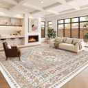 zesthome 12x15 Area Rugs, Large Washable Rug, Ultra-Thin Stain Resistant Rugs for Living Room, Bedroom, Non-Slip Backing Home Decor Area Rug (Orange,12'x15')