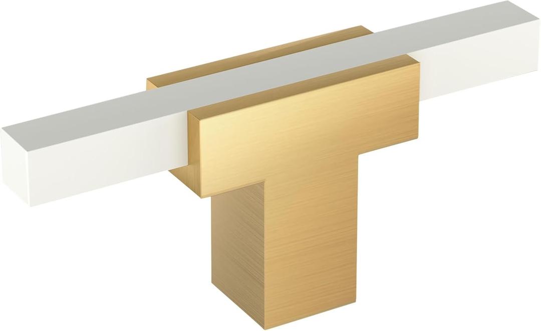 Amerock Urbanite 2-3/4 inch (70mm) Length Champagne Bronze/White Cabinet Knob, BP67CZWHT