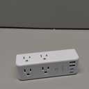 Surge Protector Outlet Extender - with Rotating Plug, 6 AC Multi Plug Outlet with 4 USB Ports (2 USB C), 1800J Wall Charger, 3-Sided Power Strip with Spaced Outlet Splitter for Home, Office, Travel (White)
