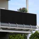 SUNLAX 2.5'x10' Black Balcony Privacy Screen Fence Windscreen Cover Fabric Shade Netting Mesh Cloth with Grommets UV Protection for Patio, Backyard, Porch, Railing Shield 90%