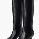 GENSHUO Knee High Boots Women Pointed Toe 2.3 Inches Kitten Heel Tall Boots (8.5 US, Black)