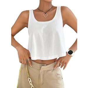Womens Sexy Crop Tops Loose Fit Cropped Tank Tops for Teen Girls M