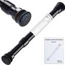 Strong Small Tension Rods 16 to 28 Inch Diameter 22 MM 1Pcs 1inch Shower Curtain Rod Black, Anti-slip -Heavy Duty Adjustable Spring Tension Rod for Windows,Bathroom