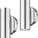 2-Light Wall Sconce, Indoor Up and Down Wall Lamp, Polished Chrome Wall Light for Bedroom Bathroom Stair Entryway (2 Pack), WL4830-2W-PC-2PK