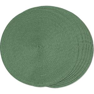 FunWheat Round Braided Placemats Set of 6 Table Mats for Dining Tables Woven Washable Non-Slip Place mats 15 inch (Olive, 6pcs)