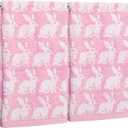 Whaline Easter Bunny Hand Towels Jacquard Cotton Bathroom Towel Pink White Rabbit Absorbent Bath Towel for Kitchen Dish Drying Cleaning Cooking, 29.5 x 13.4 Inch, 2Pcs
