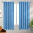 BGment Rod Pocket and Back Tab Curtains for Bedroom - Thermal Insulated Room Darkening Curtains for Living Room, 2 Window Curtain Panels (42 x 63 Inch, Sky Blue)