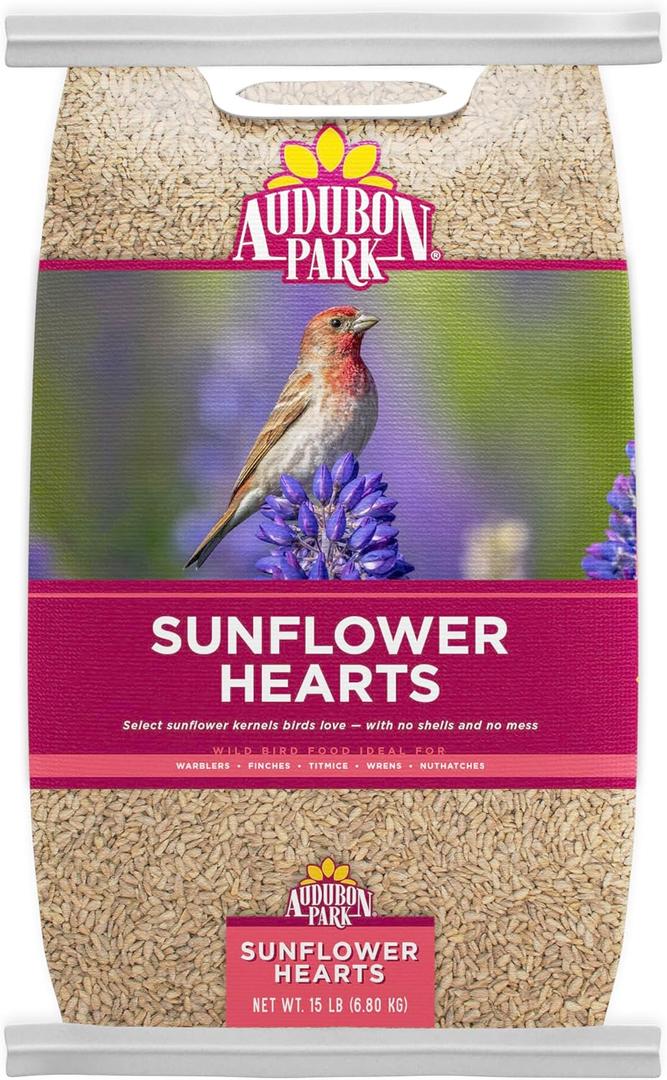 Audubon Park Sunflower Hearts Wild Bird Seed for Outside Feeders, 15-lb. Bag BB 11/30/26