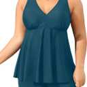 Aqua Eve Plus Size Swimsuits with Shorts Two Piece Tankini for Women Flowy Bathing Suits Athletic Swimwear, Size: 26W