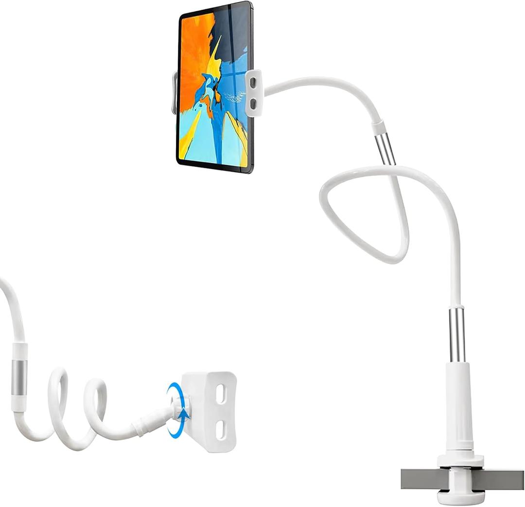 HomeBeyond Gooseneck Phone Holder for Bed Desk, Flexible Phone Holder Stand with 50-inch Long Bendable Arm, Clip Bracket Clamp Stand for iPhone Air 17 Pro Max, 16 Pro Max, 15, 14 or Other 4-7" Devices